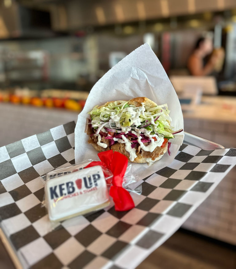 Authentic doner kebab in pita